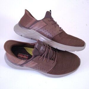 Skechers Mens Brown Hands Free Slip Ins Comfort Sneakers Shoes Size 12